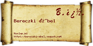 Bereczki Ábel névjegykártya