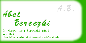 abel bereczki business card